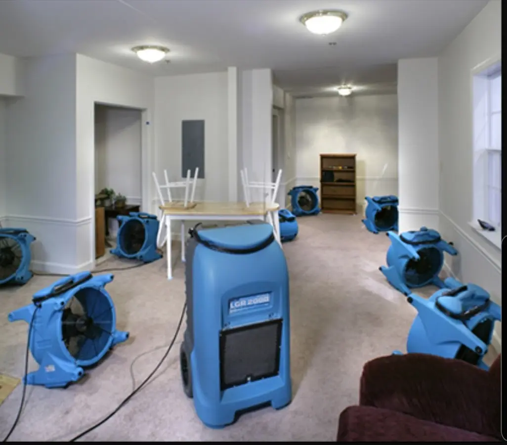 Air movers and dehumidifier setup for Water Extraction & Removal in Saugerties